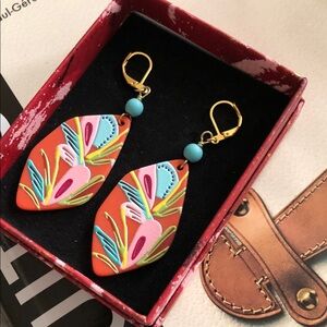 Floral dangle earrings hand made by me